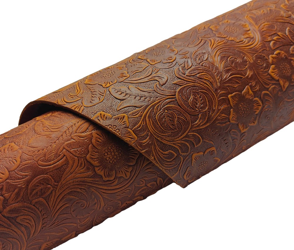 Bump Texture Genuine Leather Sheets Plain Geometric Pattern, Tan, 12"x24"