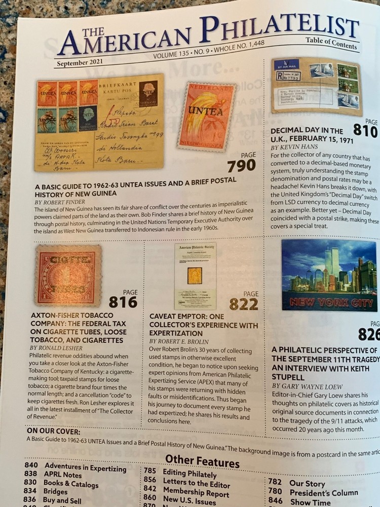 American Philatelist Magazine 2021, September