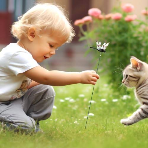 12pcs Realistic Dragonfly Garden Decor, 3D Artificial Dragon Fly Stakes 6