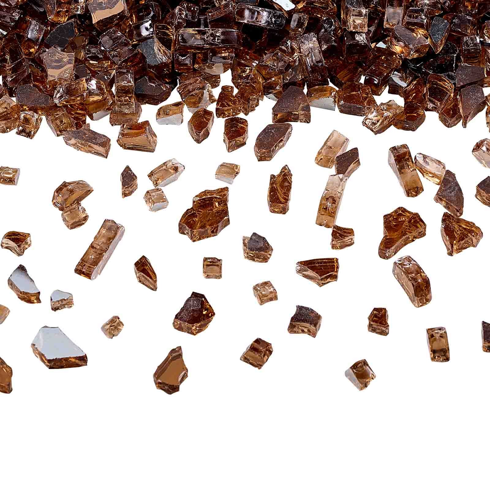 VEVOR 10 LBS Fire Glass 1/4-Inch Fireplace Glass Rocks for Fire Pit Table Copper