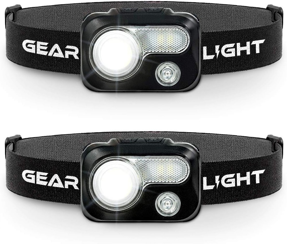 GearLight V500 LED Headlamp Flashlight [2 PACK] Running, Camping & Reading Head