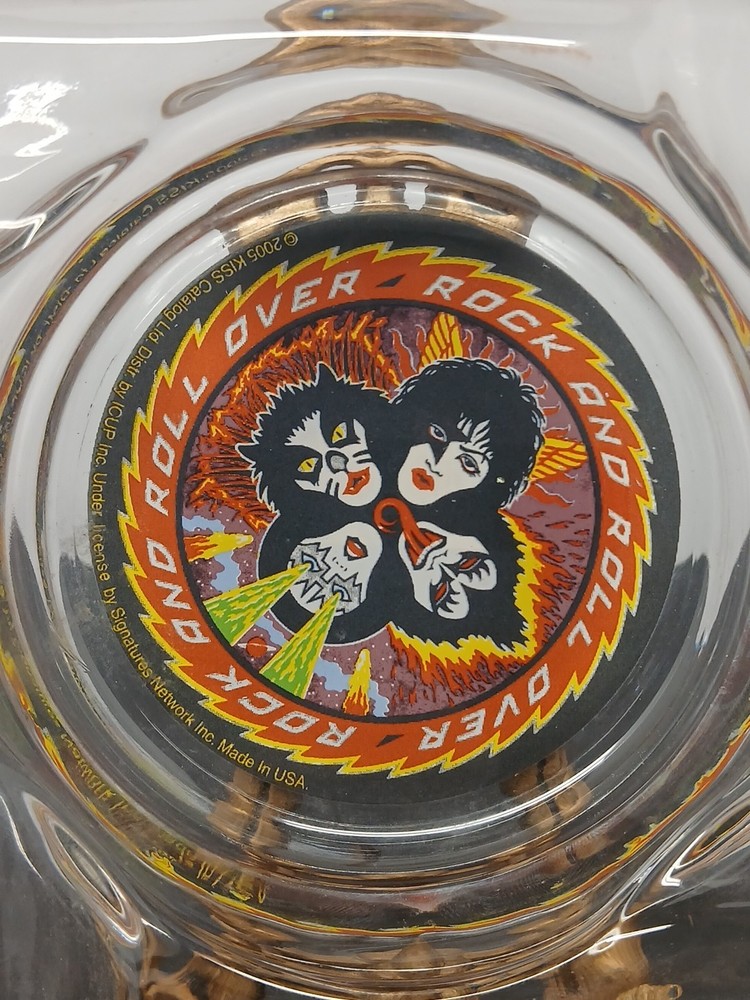 VTG Kiss Glass Ashtray Rock And Roll Over 2005 USA