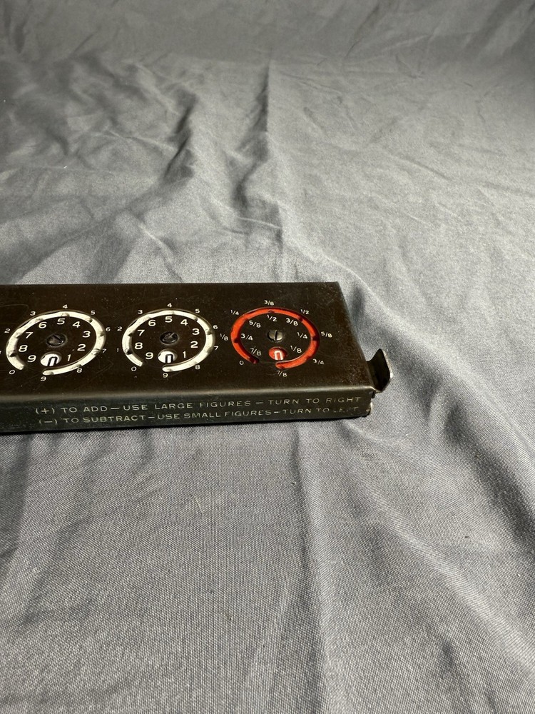 Addometer Vintage Adding Machine 11" with Instructions. Ruler. Made In USA