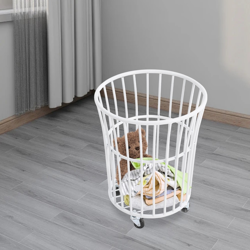 Ventilated Laundry Basket with Locking Wheels - Stylish and Durable Design