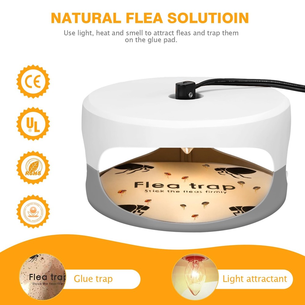 Flea Traps for Inside Your Home 2 Packs, Flea Light Trap for Indoor, Bed Bug ...