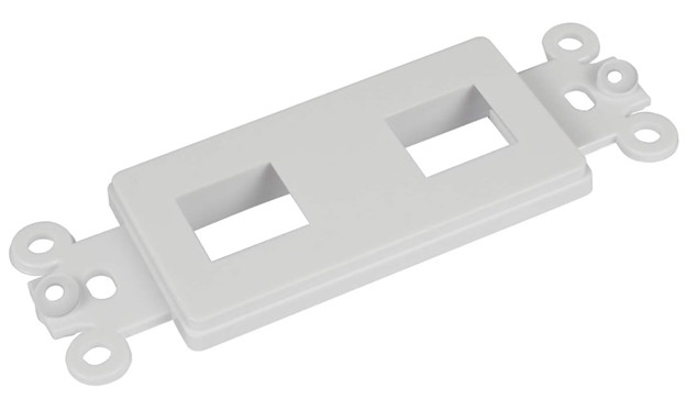Wall Plate QuickPort Decora Insert for 2-Port Keystone Jack-White