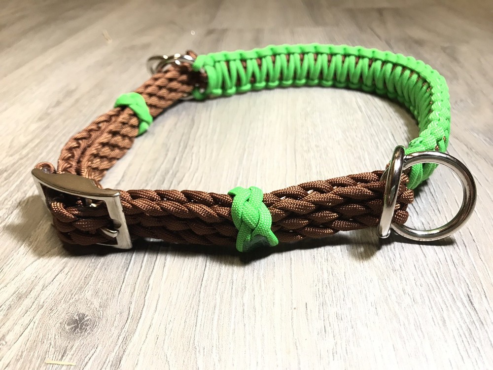 side pull hackamore attachment with a whoa neon green and brown...mini to draft