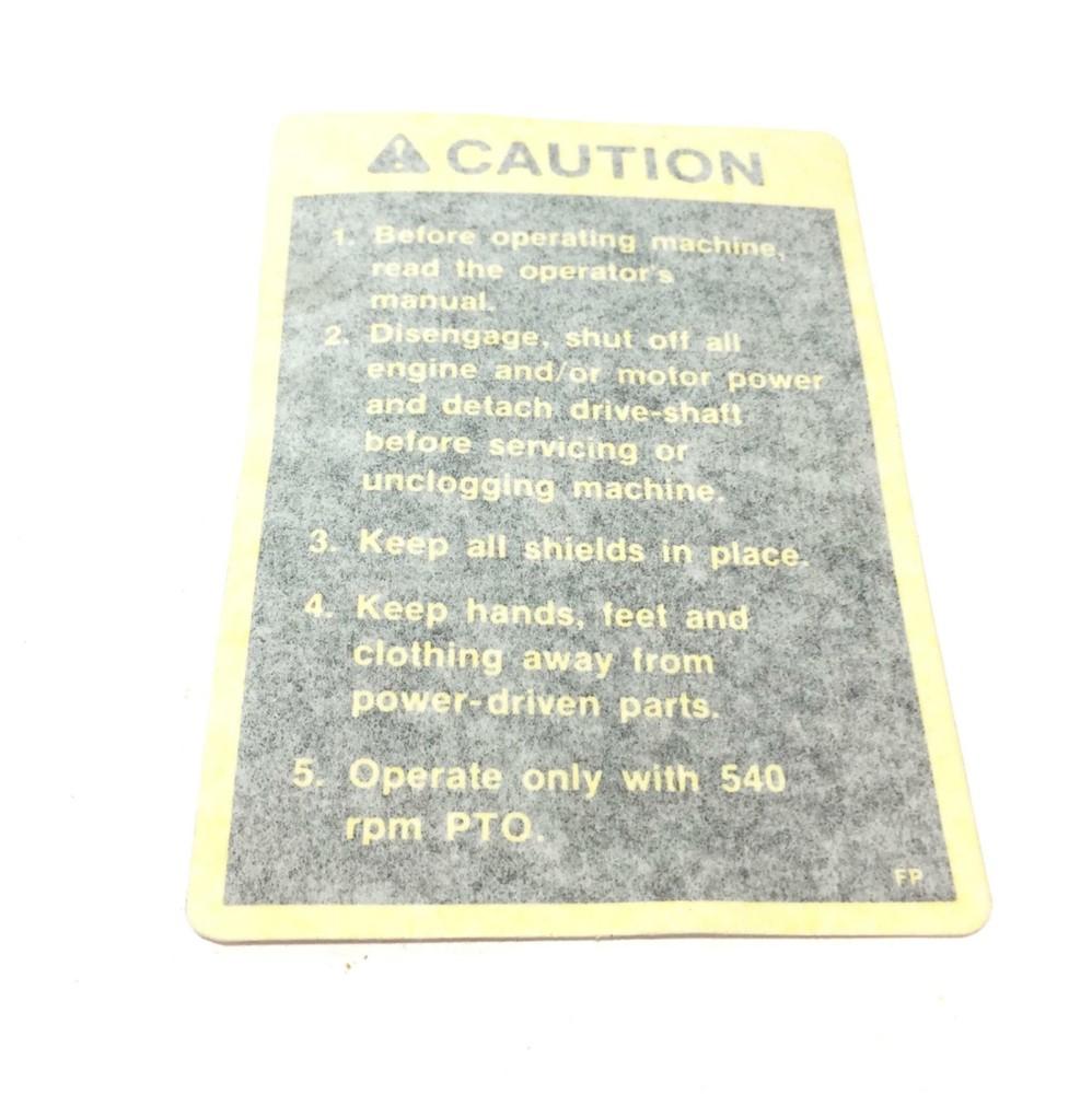 John Deere OEM Caution Decal P58114 NOS