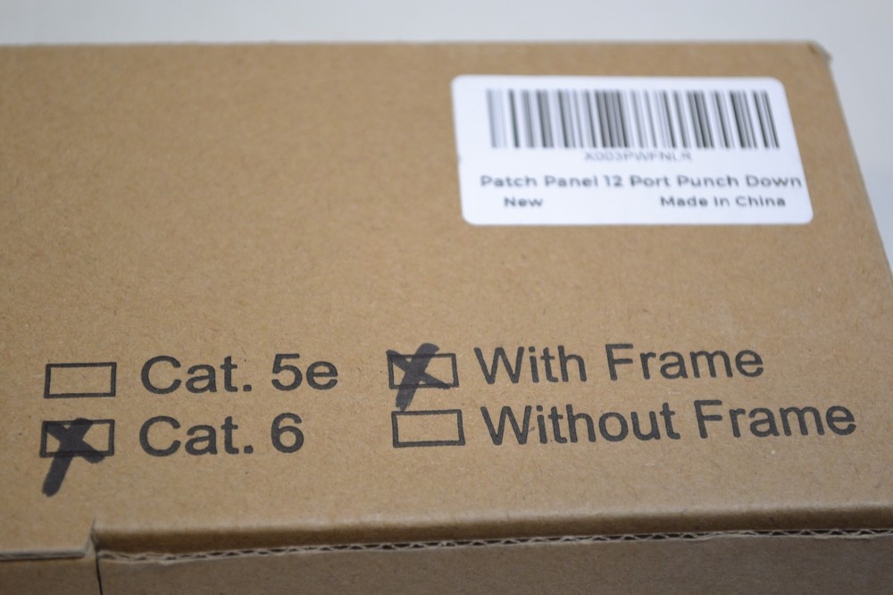 12 Ports Patch Panel Punch Down Cat 6 with Frame