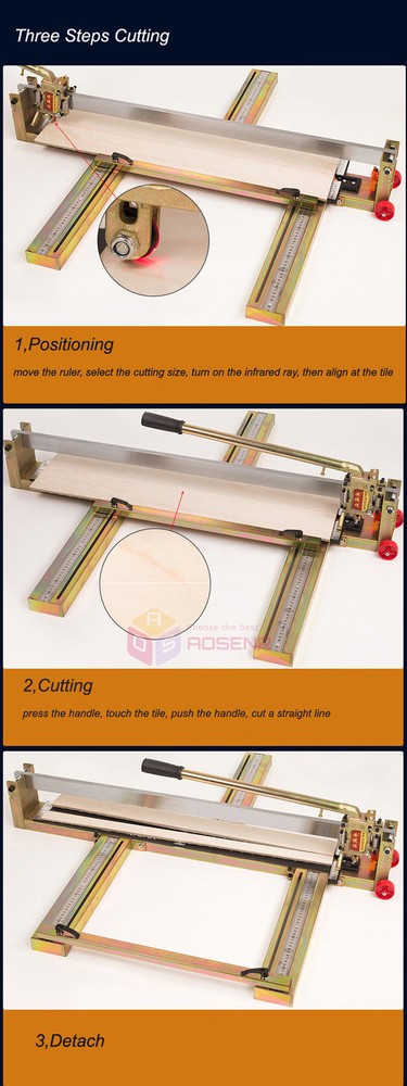 80cm Manual Tile Cutting Machine Laser Guide Ceramic Porcelain Hand Cutter