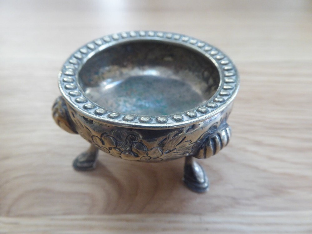Antique Silver Plate Footed Salt Cellar