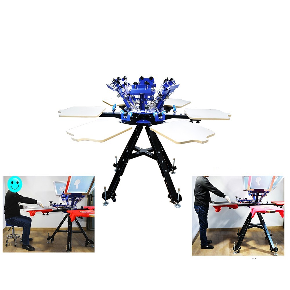 Micro-registration 6 Color 6 Station Screen Printing Press Rotary Screen Printer