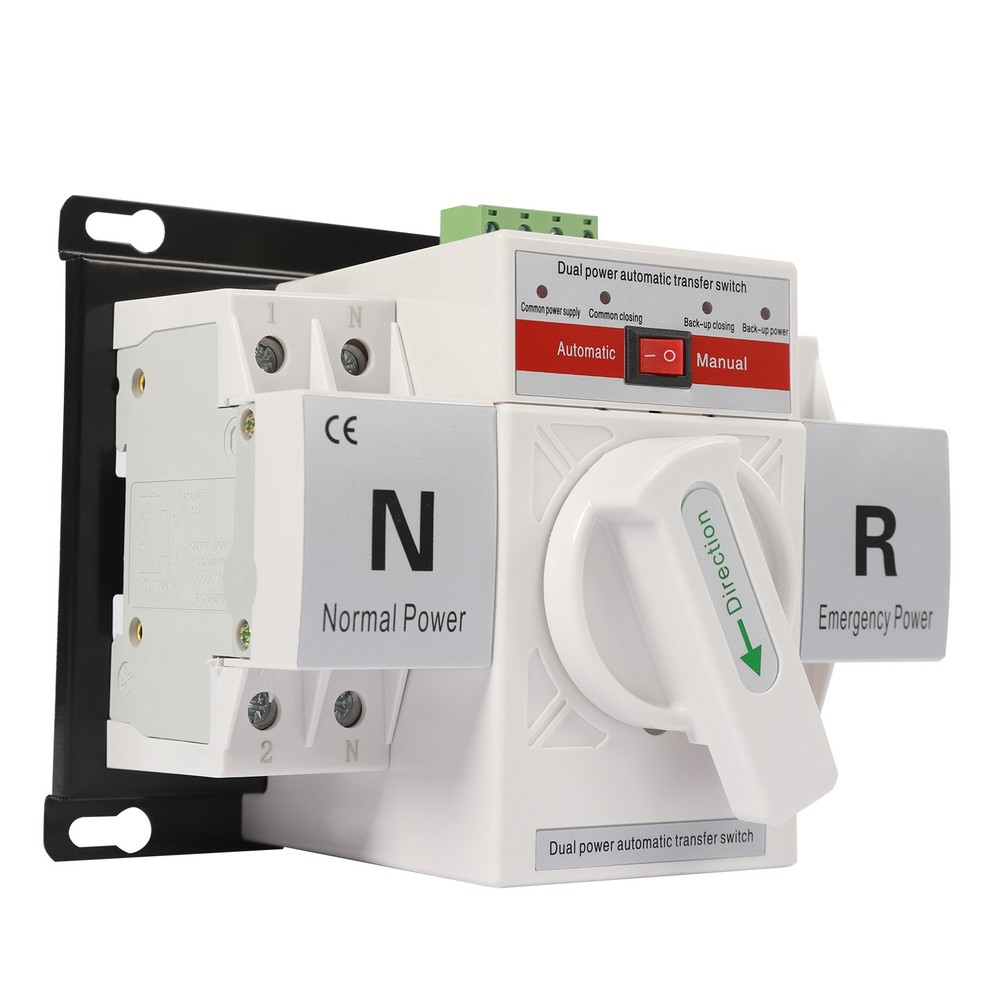 White Dual Power Automatic Transfer Switch Mini Switches Toggle Controller