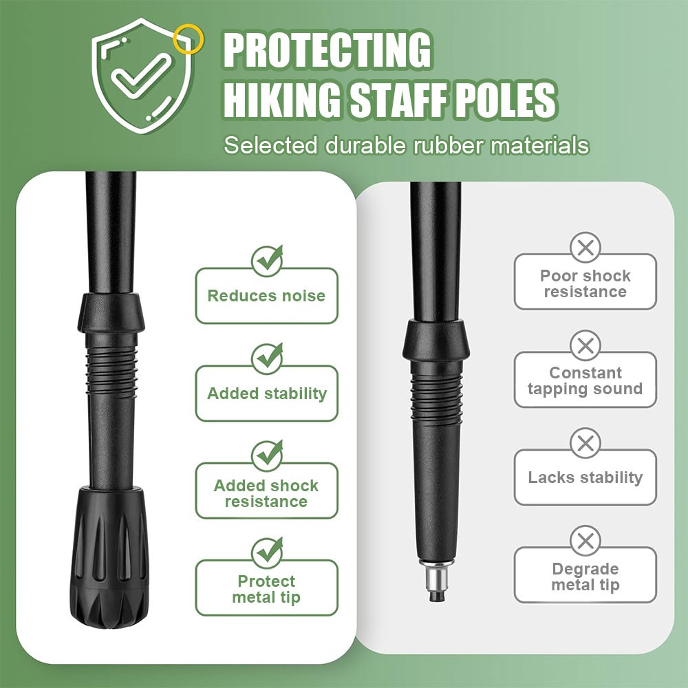 10 PCS Universal Replacement Rubber Tips Set for Trekking Pole Tips Protectors