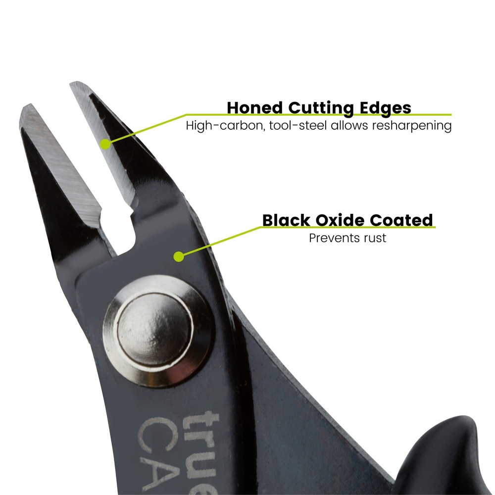 trueCABLE Precision Sharp Flush Cutter, 1 Pack, Wire Cutting Pliers for Black