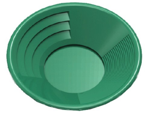 12" Green Gold Panning pan