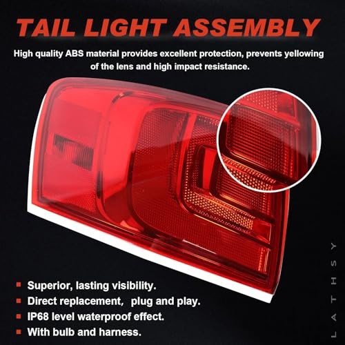 Tail Light Assembly Outer Compatible with 2011-2018 Volkswagen Jetta Left
