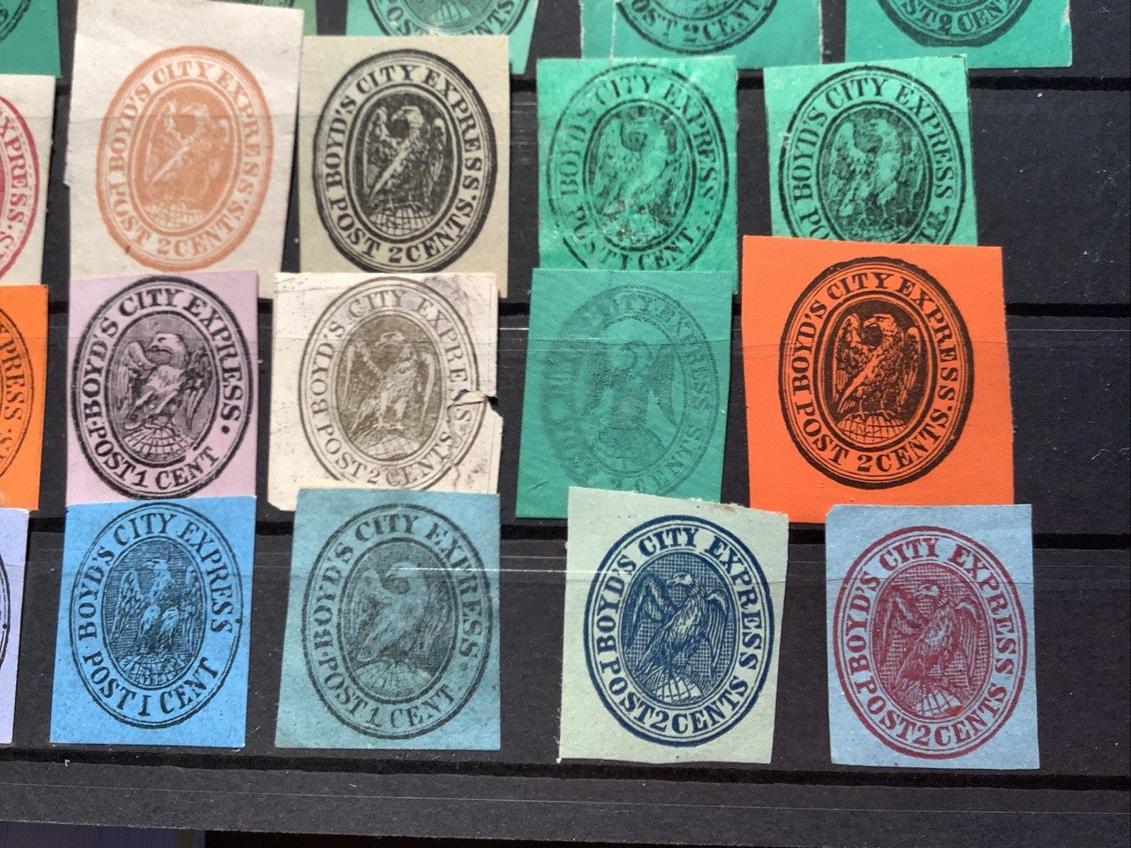 1844-1867 Collection US Local Post - BOYD’S CITY EXPRESS, Lot of 20