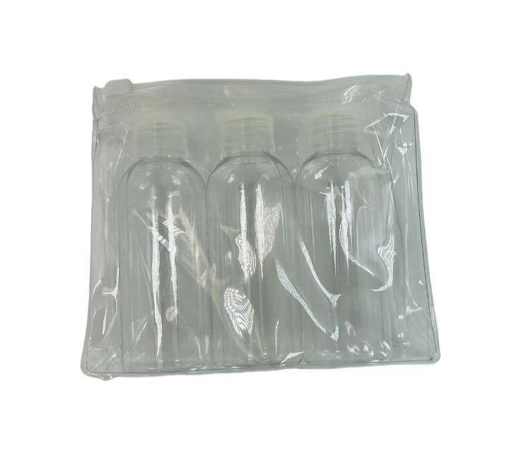 Refillable Plastic Squeeze Bottles with Flip Caps | Clear | 3 Pack