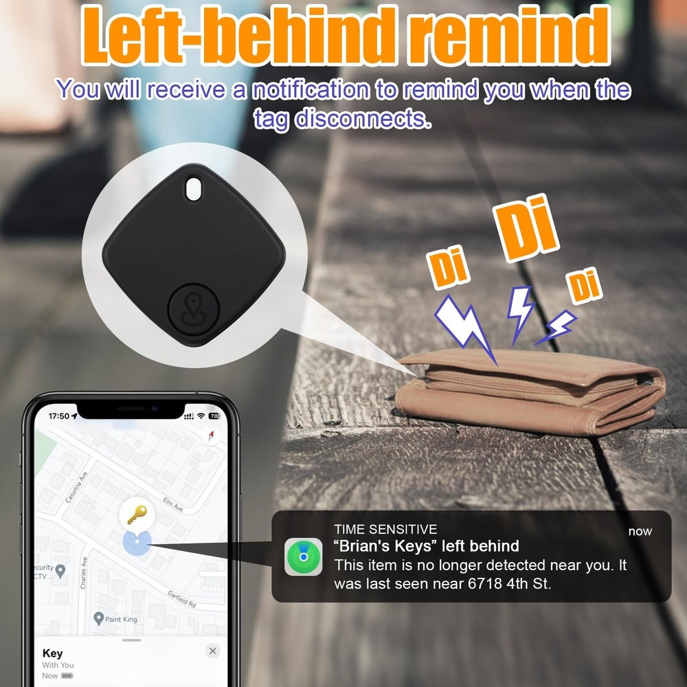 Air Tracker Tag-4 Pack, Bluetooth Tracker Work with Apple Find My (... Fast Ship