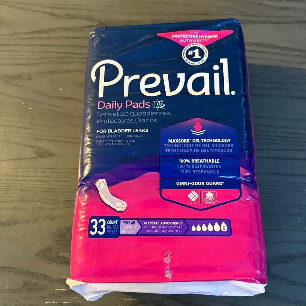 Prevail Daily Pads 33 Count Regular Absorbency – Packaging Damaged