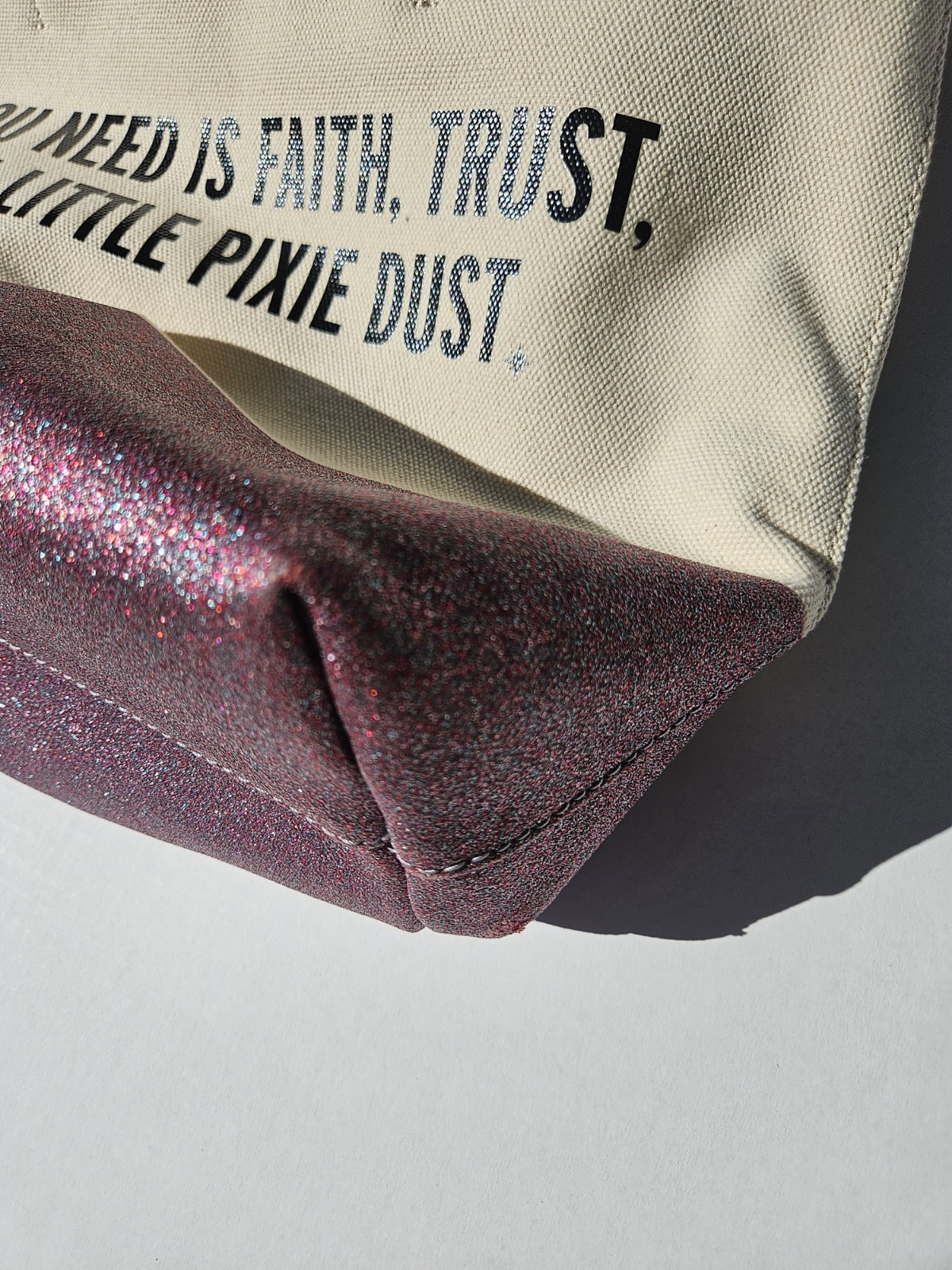 Kate Spade All You Need is Faith Trust Pixie Dust Disney Large Tote Purse...