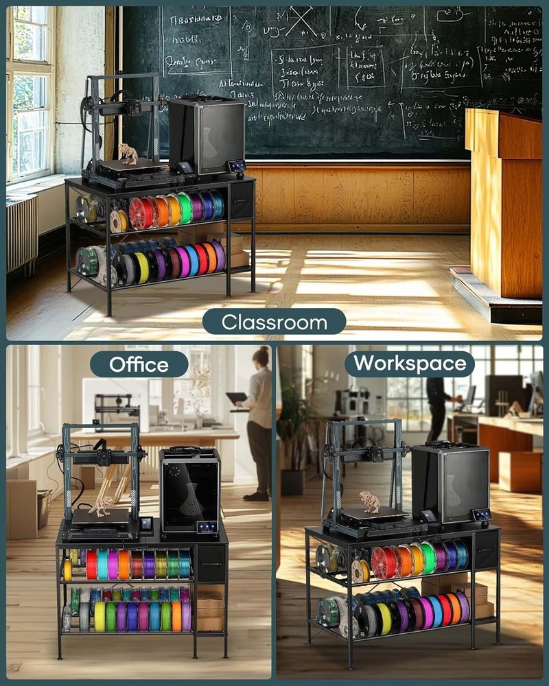 3D Printer Table with Filaments Storage - 3D Printer Stand Filament Storage Rack