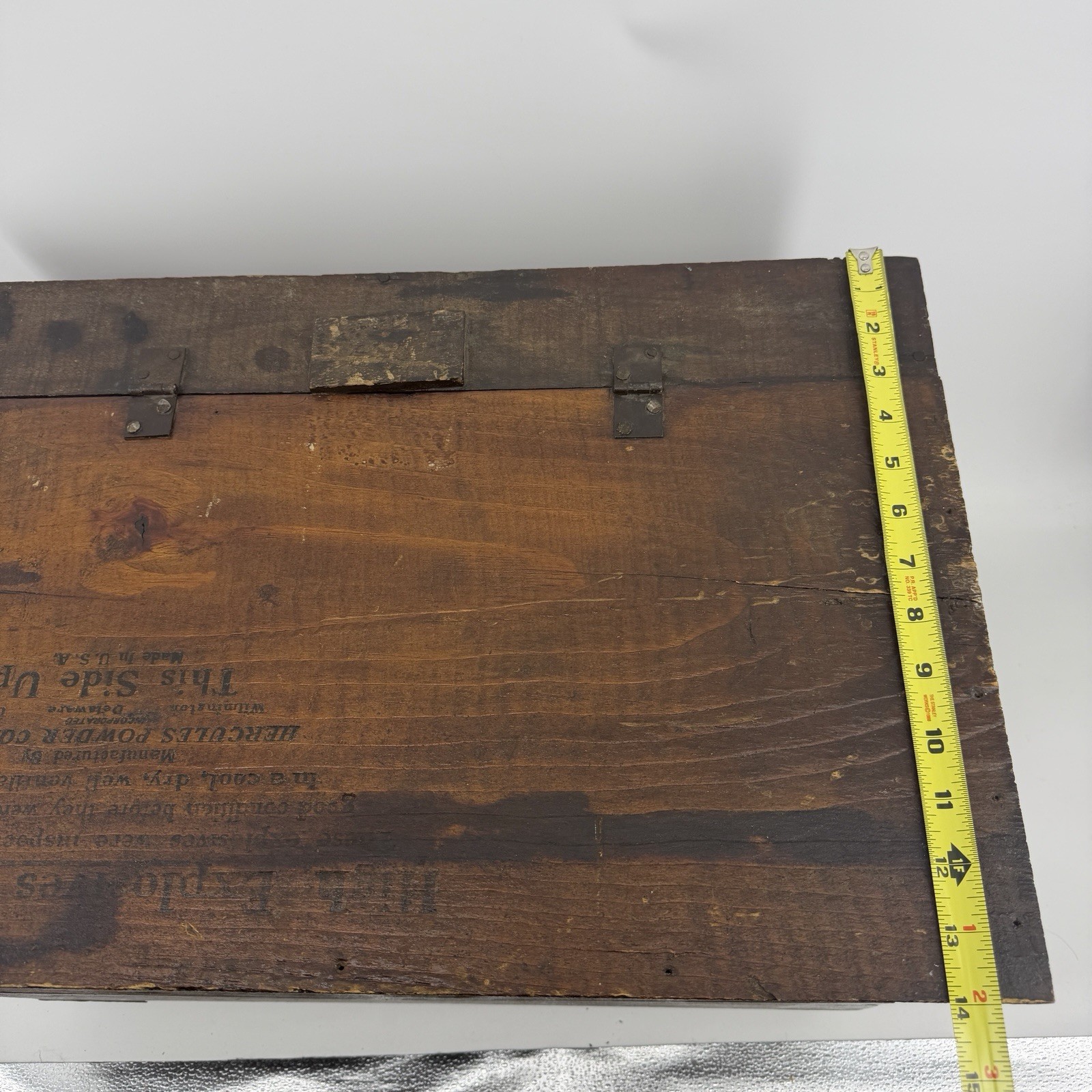 Vintage Hercules Powder Company Explosives Wood Crate Wheels Storage Box Decor