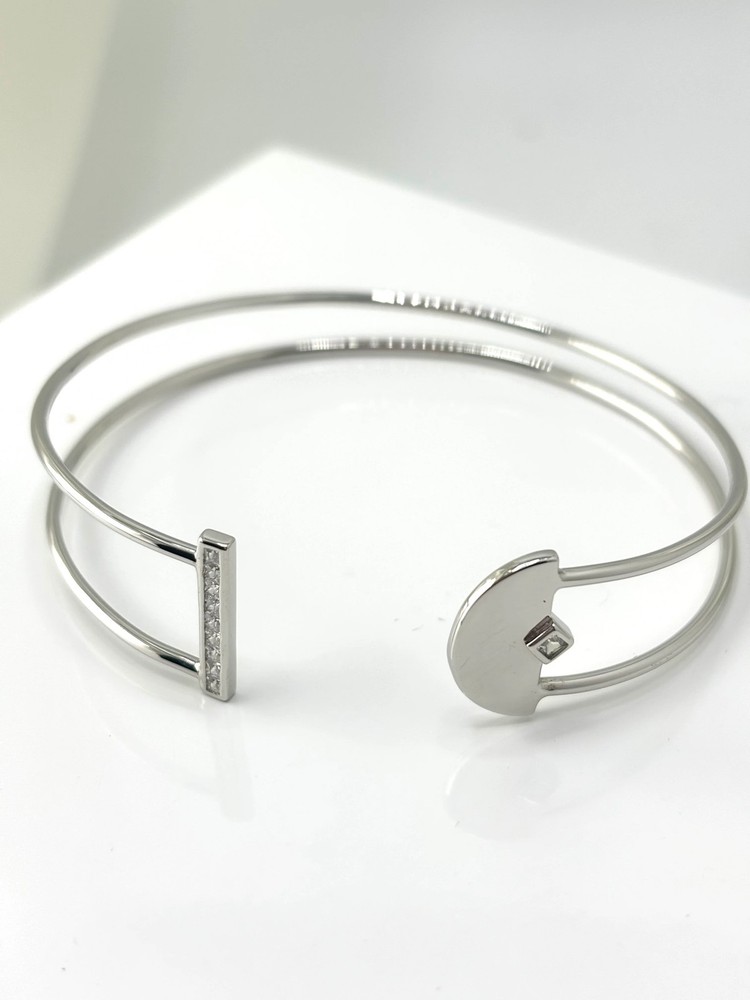 CZ Double Row Cuff Bracelet