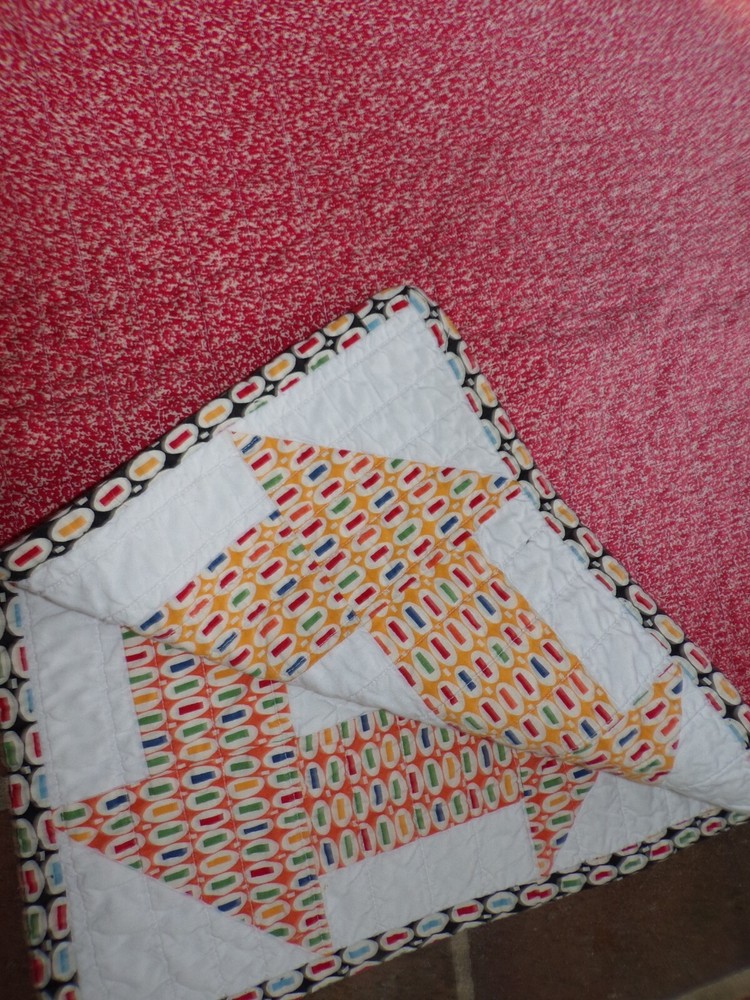Handmade Small Multicolor Geometric Quilt