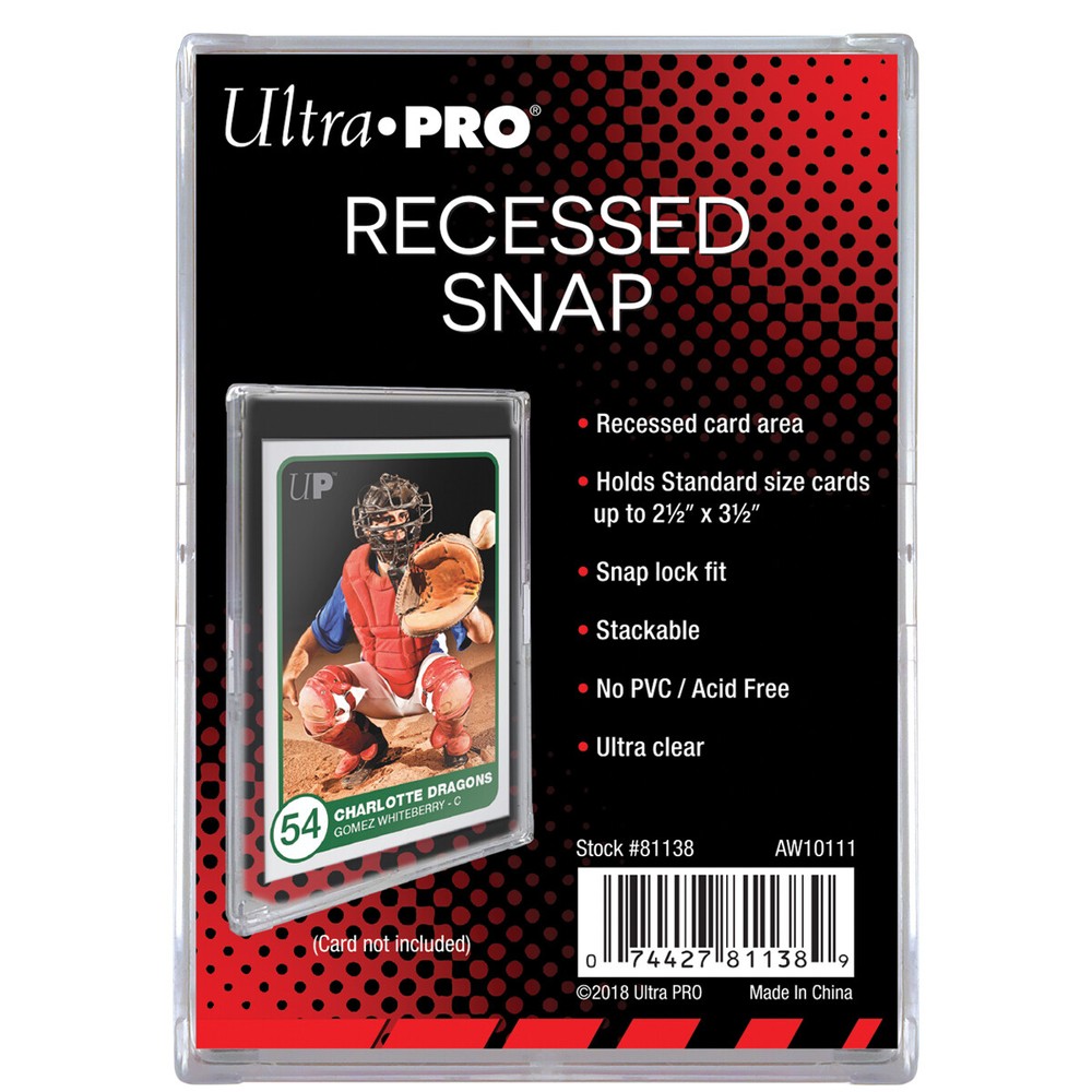 (10-Pack) Ultra Pro Recessed Snap Standard Card Holder Full Sized Stackable