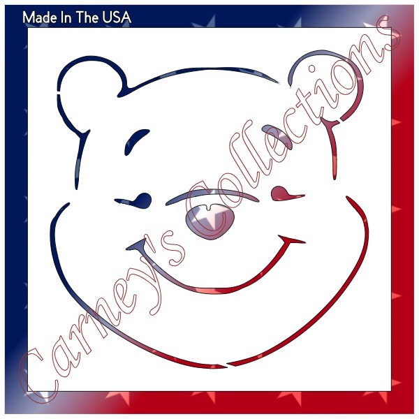 10"x10" Clear Plastic Stencil - Pooh Bear (SB48)