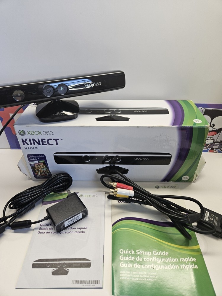 Kinect Sensor Camera (Xbox 360) w/ Kinect Adventures and Cables in Box