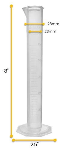 EISCO Graduated Cylinder, 50mL - Class B Tolerance - Octagonal Base -...
