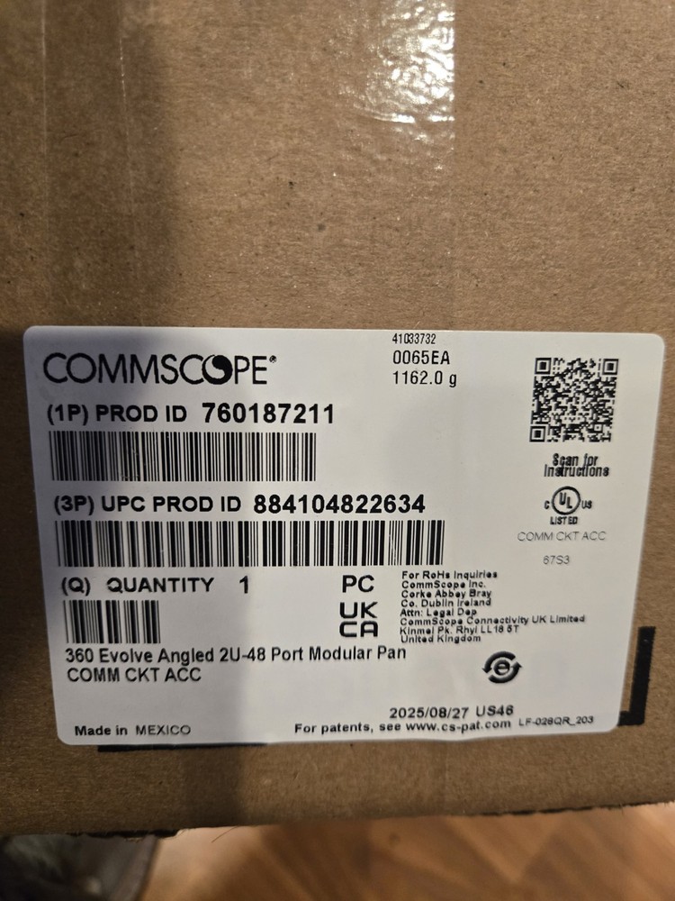 CommScope 360 Evolve Angled 2U 48-Port Cat 6 RJ-45 Modular Patch Panel 19in