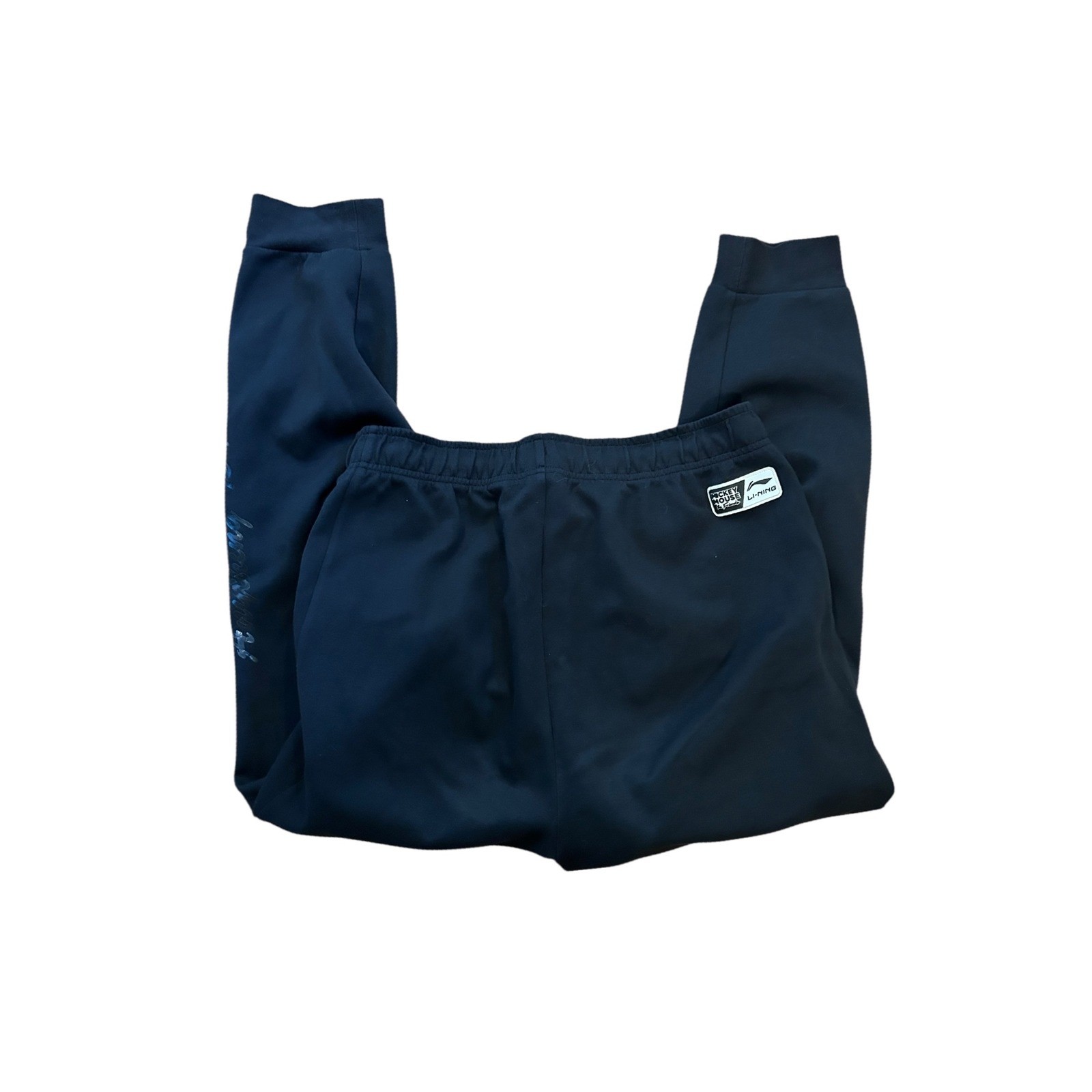 Disney X LI-NING Mickey Mouse Track Pants Black Bottoms Joggers XXL fits XL