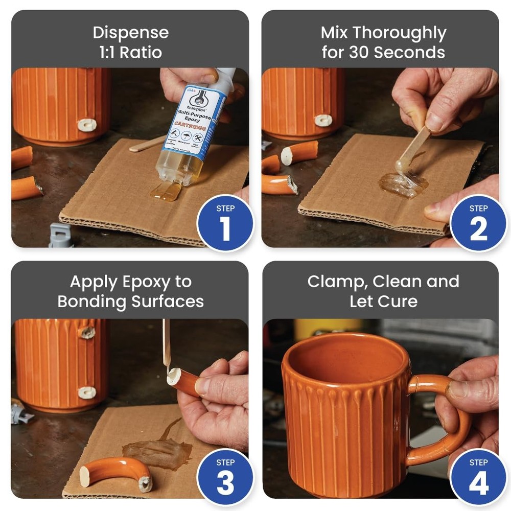 Brampton Multi-Purpose Epoxy, Quick 30-Minute Set, Waterproof 2-Part Amber