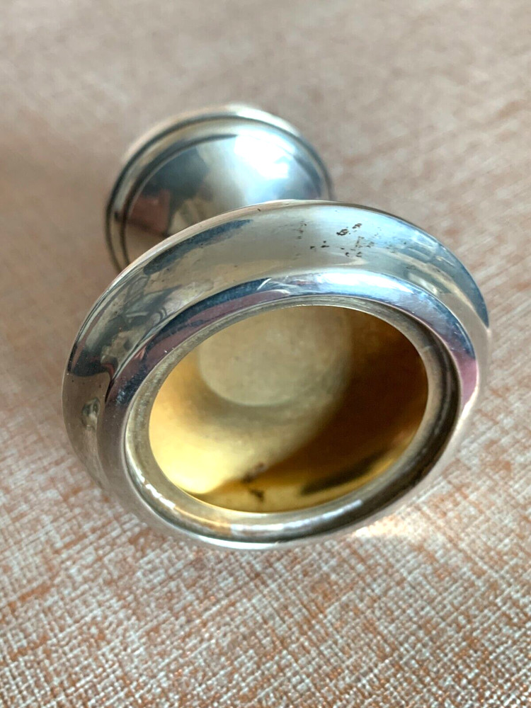 Antique Solid Silver Pedestal Patch Box with Mirror Lid Chester 1923