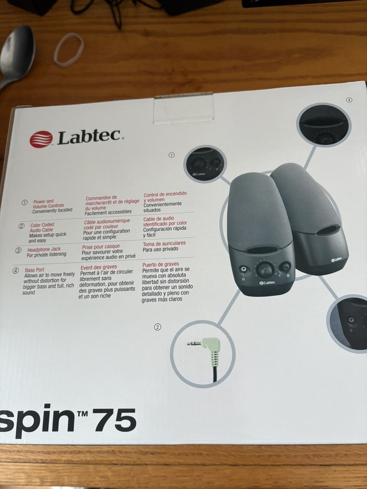 LABTEC Spin 75 Multipurpose Stereo Speakers MP3 PCs NEW