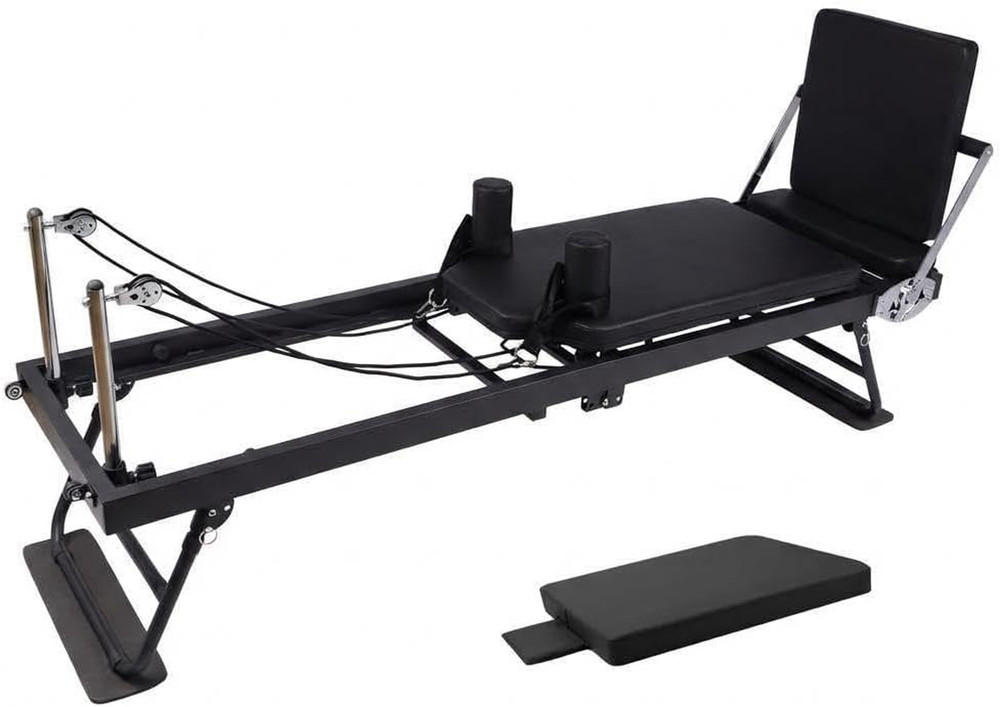 Foldable Pilates Reformer Machine for Home Use,Pilates Bed with Adjustable Sprin