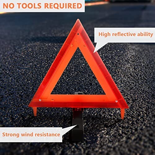 Safety Warning Triangles - DOT Approved Emergency Reflectors for Vehicles (3 Pac