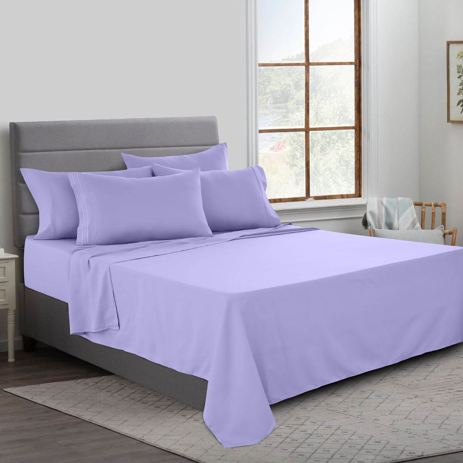 Bed Sheet Set 6 Piece Bedding Comfort Microfiber Deep Pocket 1800 Series Sheets
