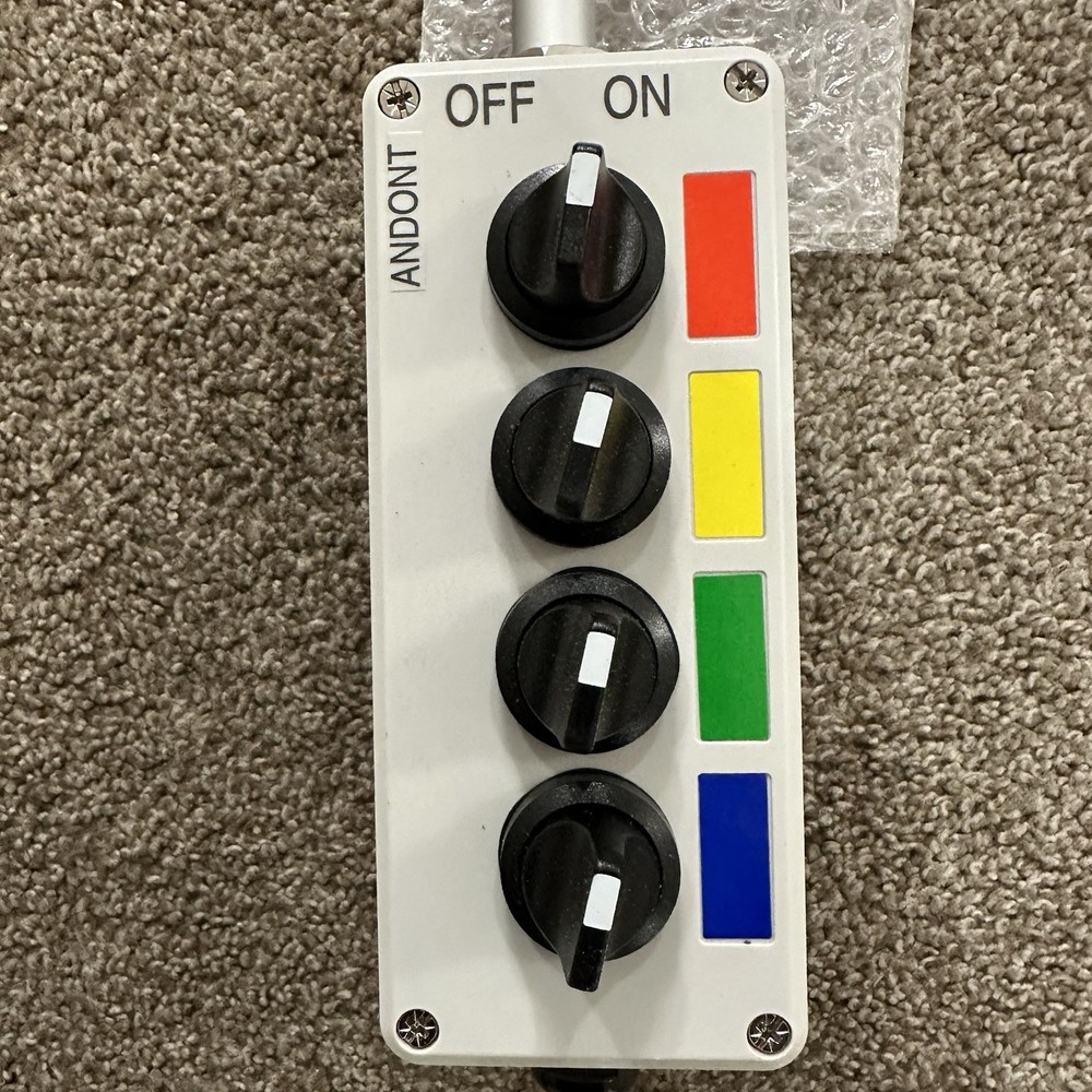 4 Stack LED Andon Tower Light (Red/Yellow/Green/Blue), IP65, Plug & Play