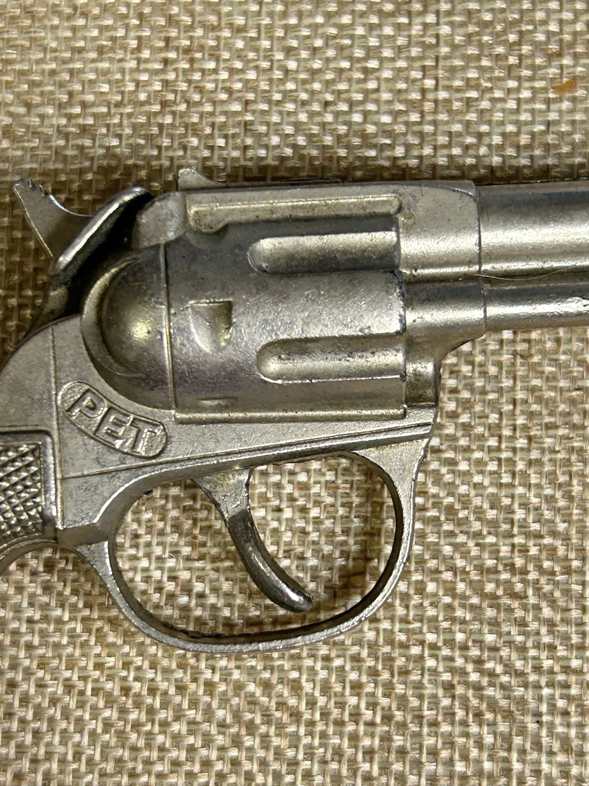 Vintage Hubley Pet Cap Gun Single Shot Mini Pistol 6" Western Cowboy Toy