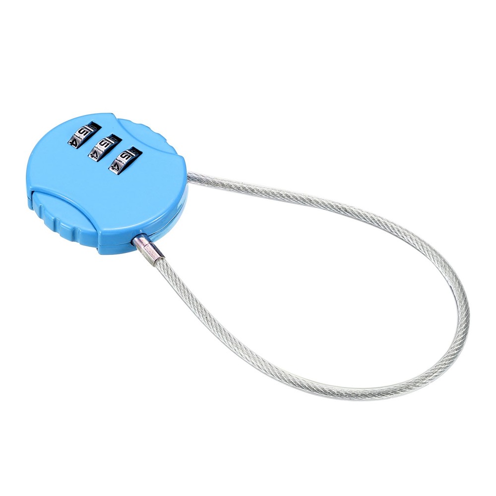 Small Combination Lock 7.8 Inch, 1 Pack 3 Digit Padlock for Locker, Light Blue