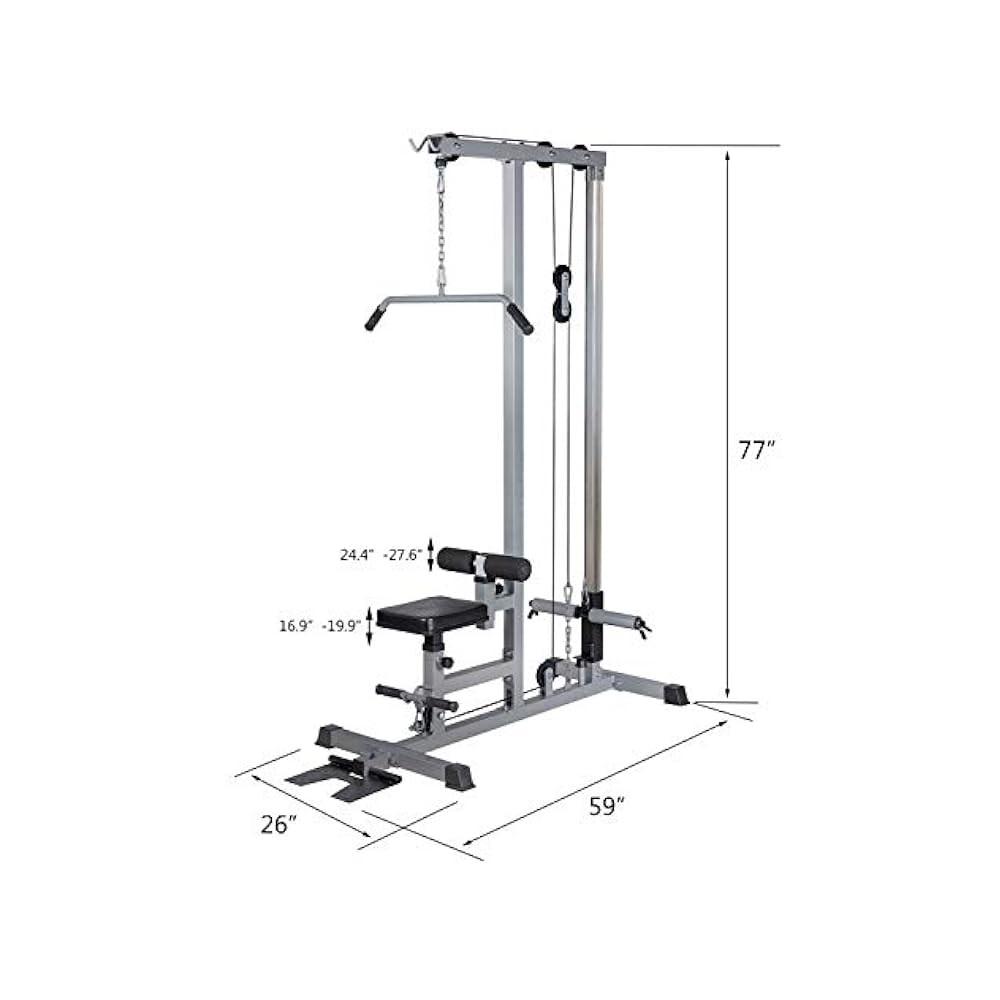 GDLF LAT Pull Down Machine Low Row Cable, 4,Position Adjustable Seat Height