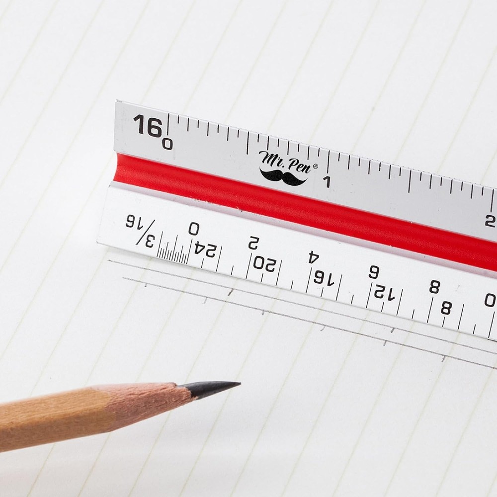 Professional 12 Inch Triangular Scale Ruler - Perfect for Blueprints & Drafting