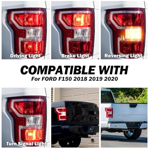 Driver Side Tail Light Assembly Compatible with Ford F-150 Left Driver Side