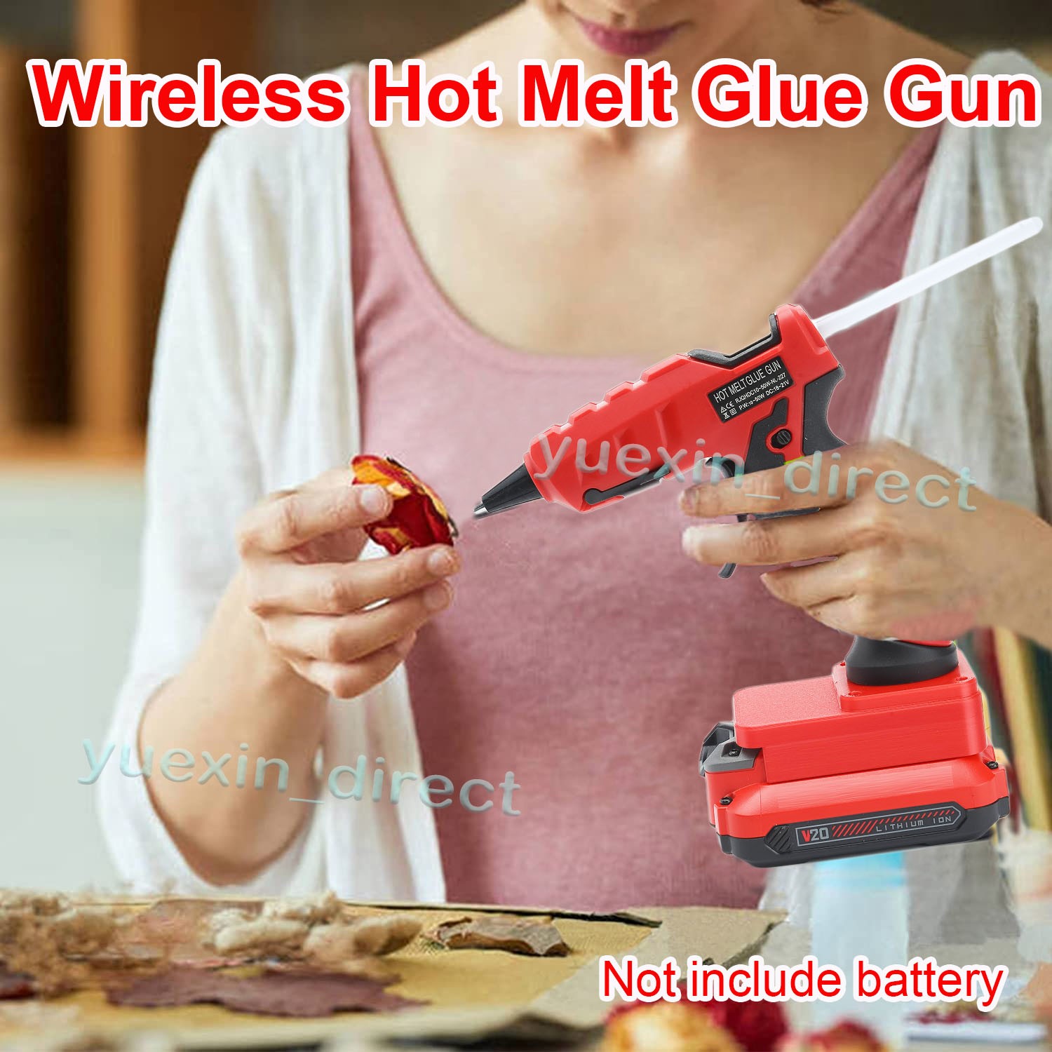 Hot Melt Glue Gun w/10 Sticks Heat Gun For Craftsman v-20 20V Battery Cordless