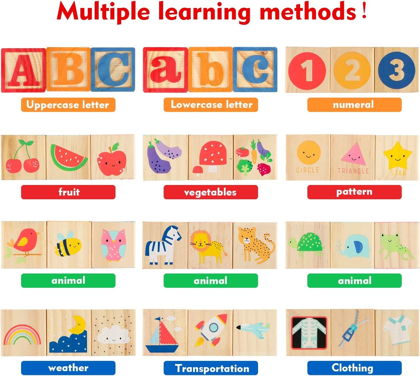 New - 26pcs Wooden ABC Letters Building Blocks Learning Education Toys Kids gift